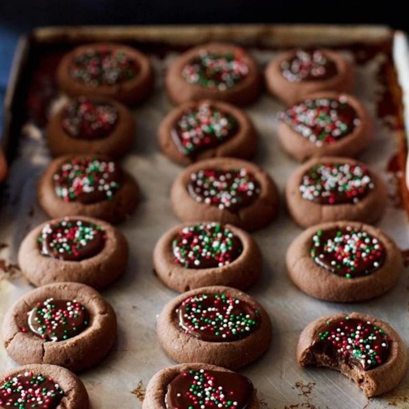A picture of Mini Chocolate Thumbprint Cookies