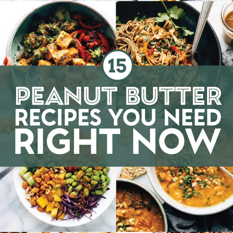 Collage of peanut butter recipes.