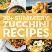 Collage of recipes containing zucchini